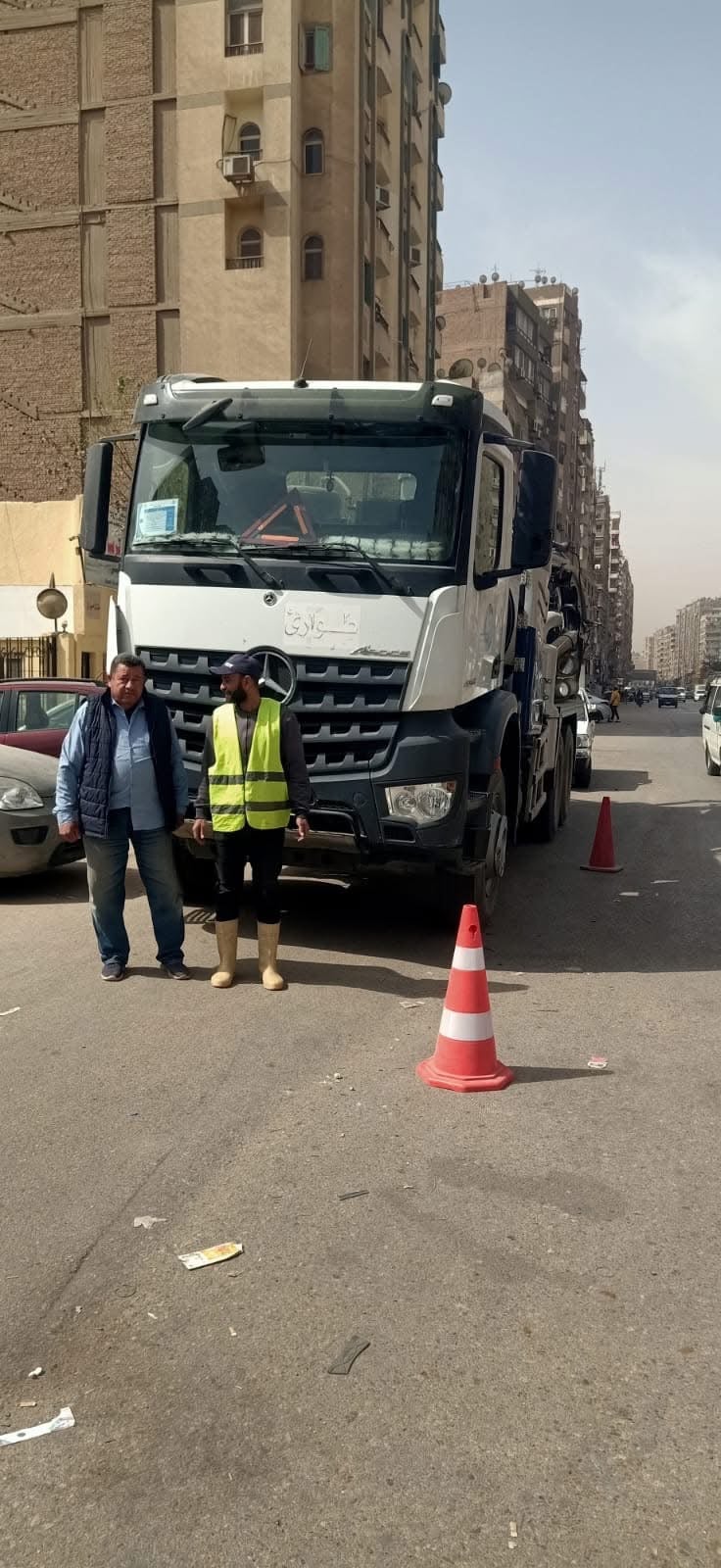 انتشار معدات شركة مياه الشرب والصرف الصحى بالجيزة