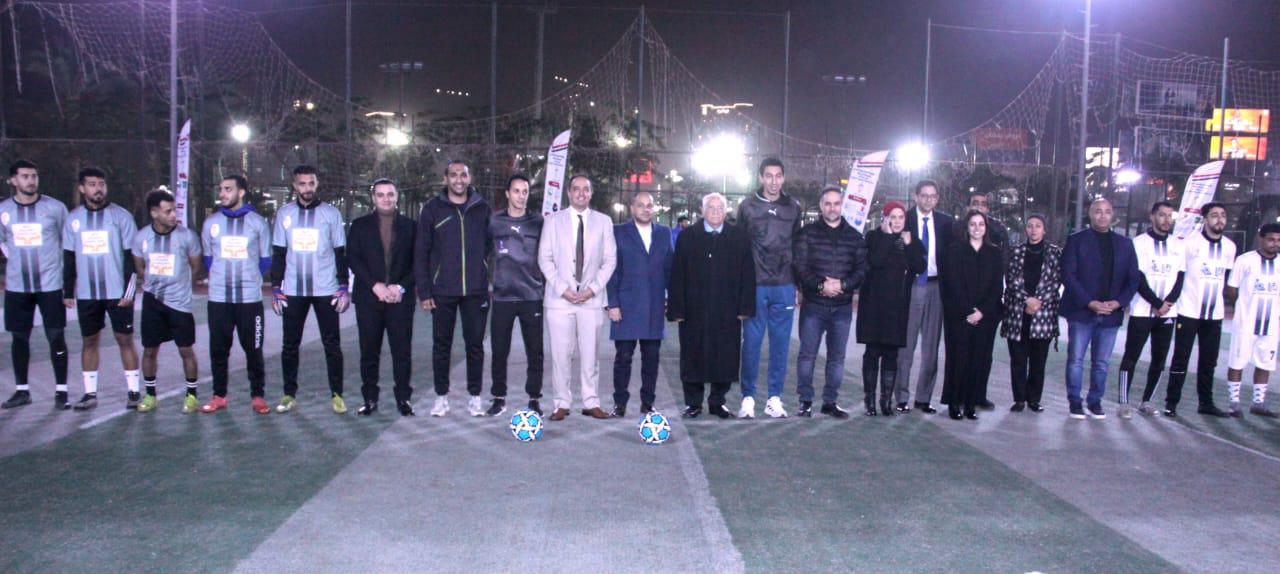 الدكتور عمرو عثمان خلال  ختام فعاليات النسخة الرابعة من بطولة المجتمع المدنى لكرة القدم