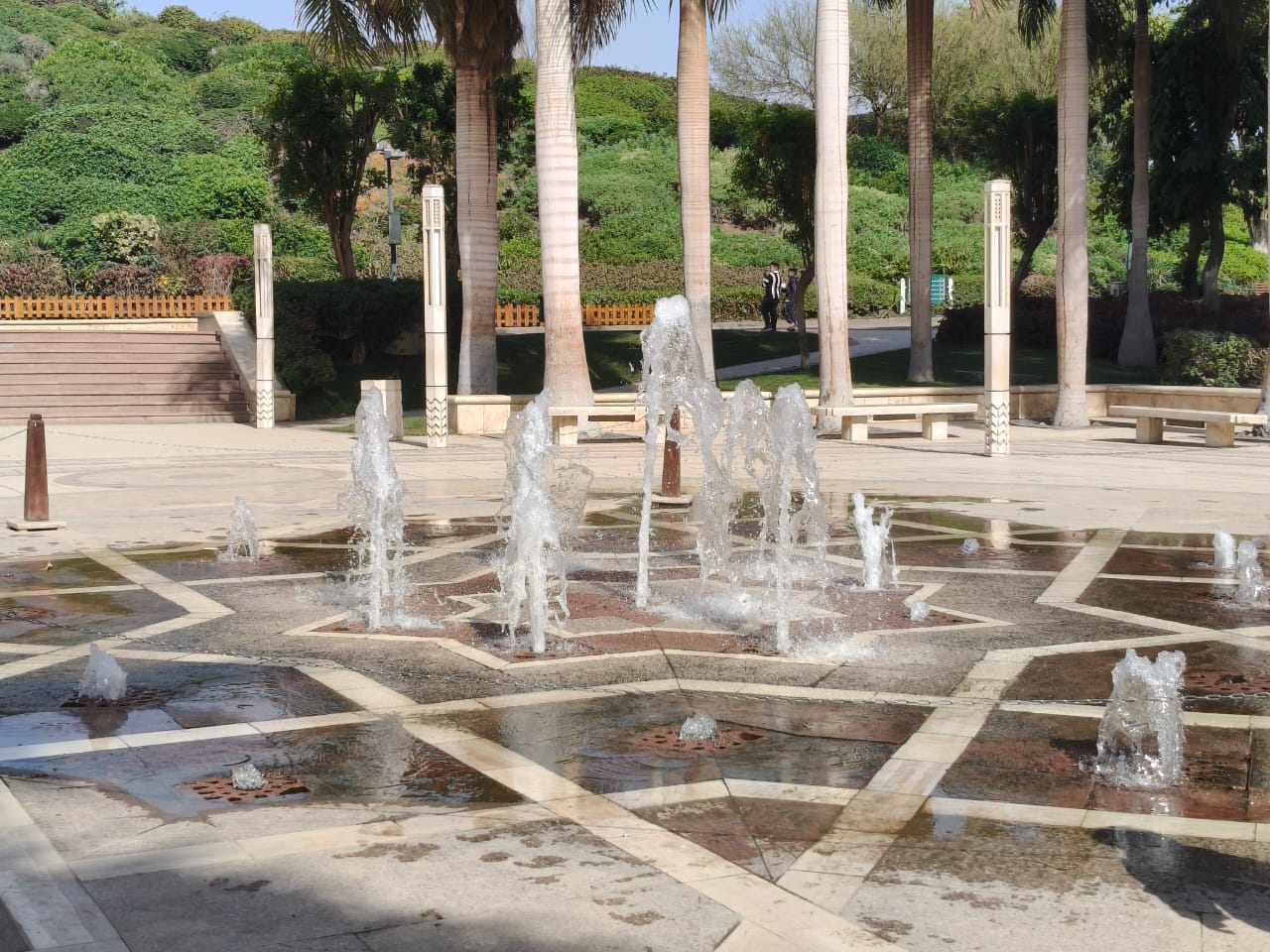 حديقة الأزهر تشغل النافورة الراقصة