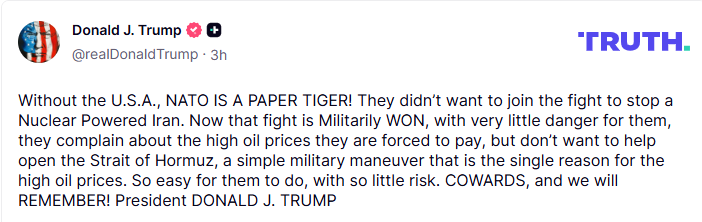 تغريدة ترامب ضد الناتو
