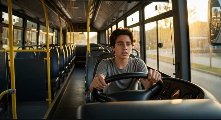 مراهق يسرق حافلة لتوصيلة صديقه