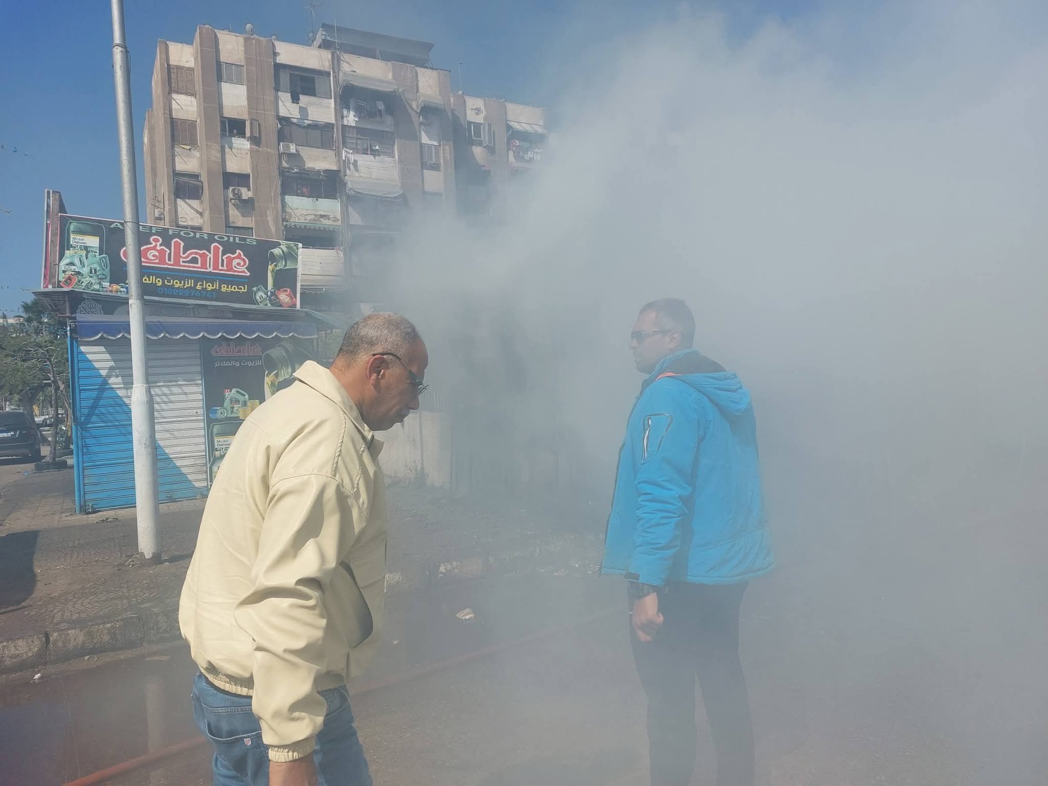 متابعة رئيس الحي الحريق