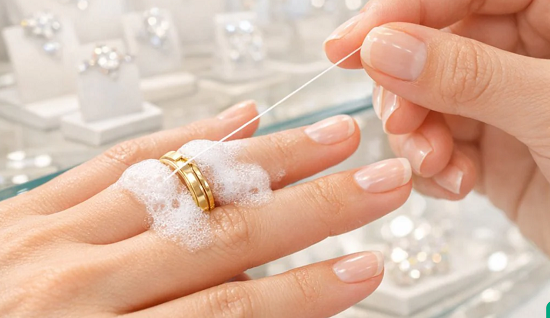 طريقة لخلع الخواتم الضيقة