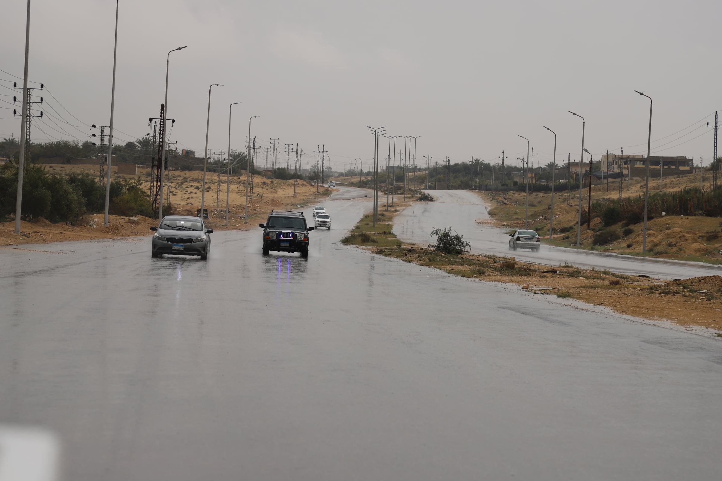 طرق الشيخ زويد وسقوط الامطار