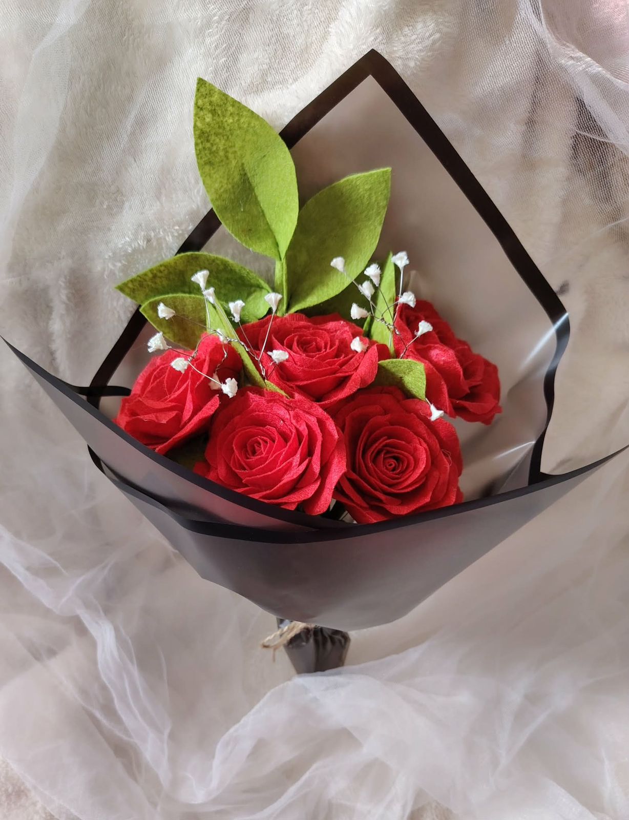 بوكية ورد من القماش بوكية ورد من القماش