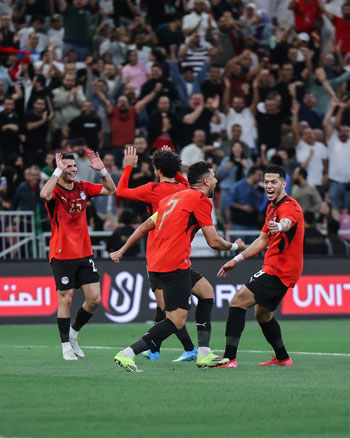 احتفال وفرحة لاعبى المنتخب