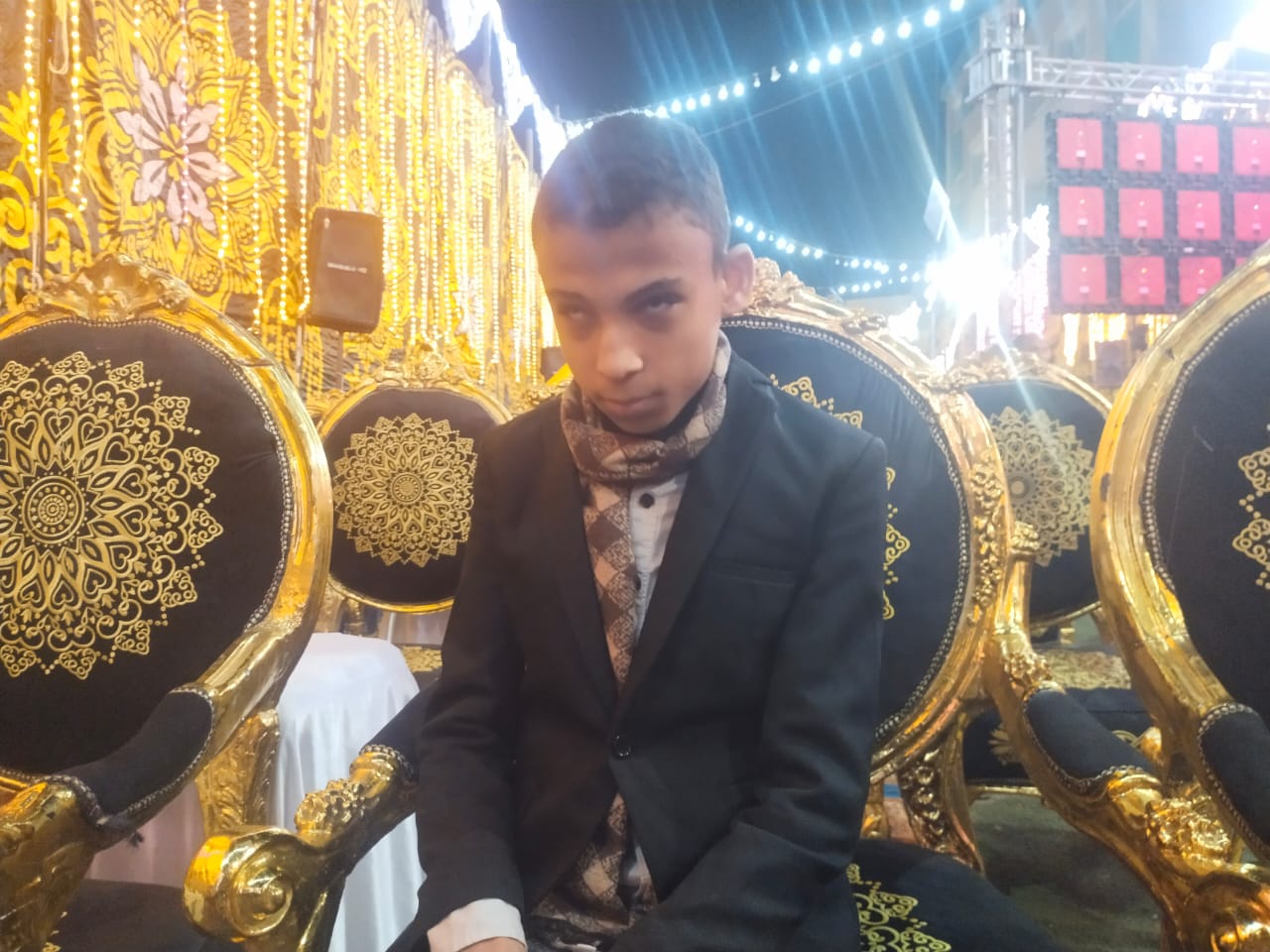 الطفل أحمد أثناء حديثه لليوم السابع الطفل أحمد أثناء حديثه لليوم السابع