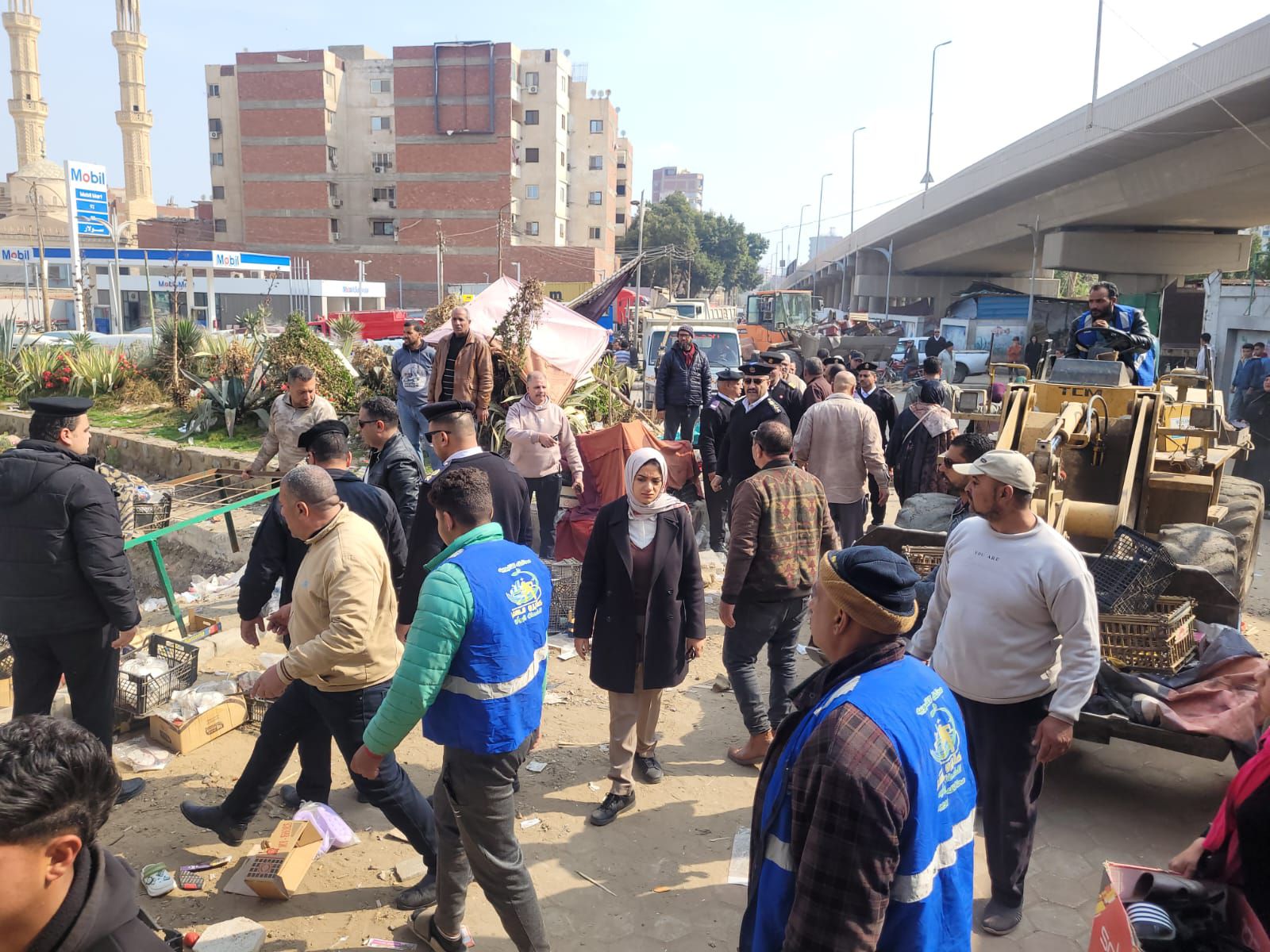 نائبة محافظ القليوبية خلال الحملة ببنها نائبة محافظ القليوبية خلال الحملة ببنها