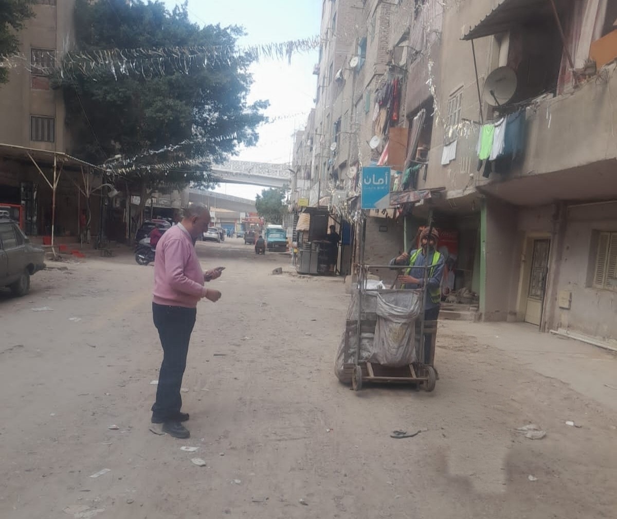 تفعيل منظومة الجمع السكنى للمخلفات بالبراجيل بحى المنيرة (3)