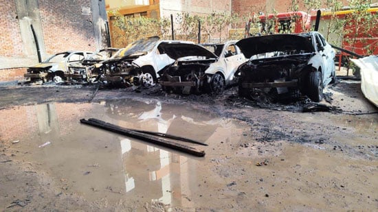 حريق-جراج-سيارات-بالزقازيق