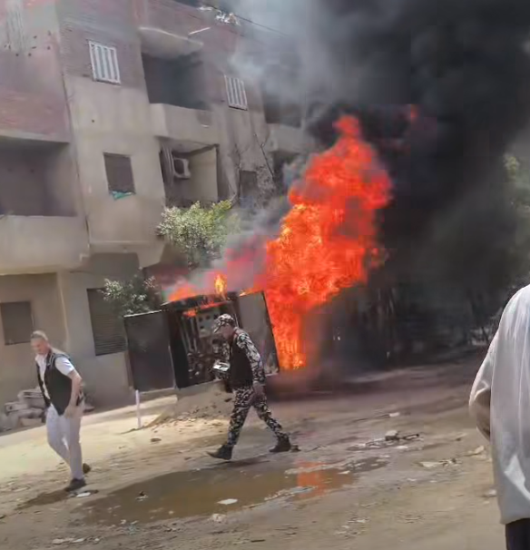 اشتعال حريق بكشك كهرباء