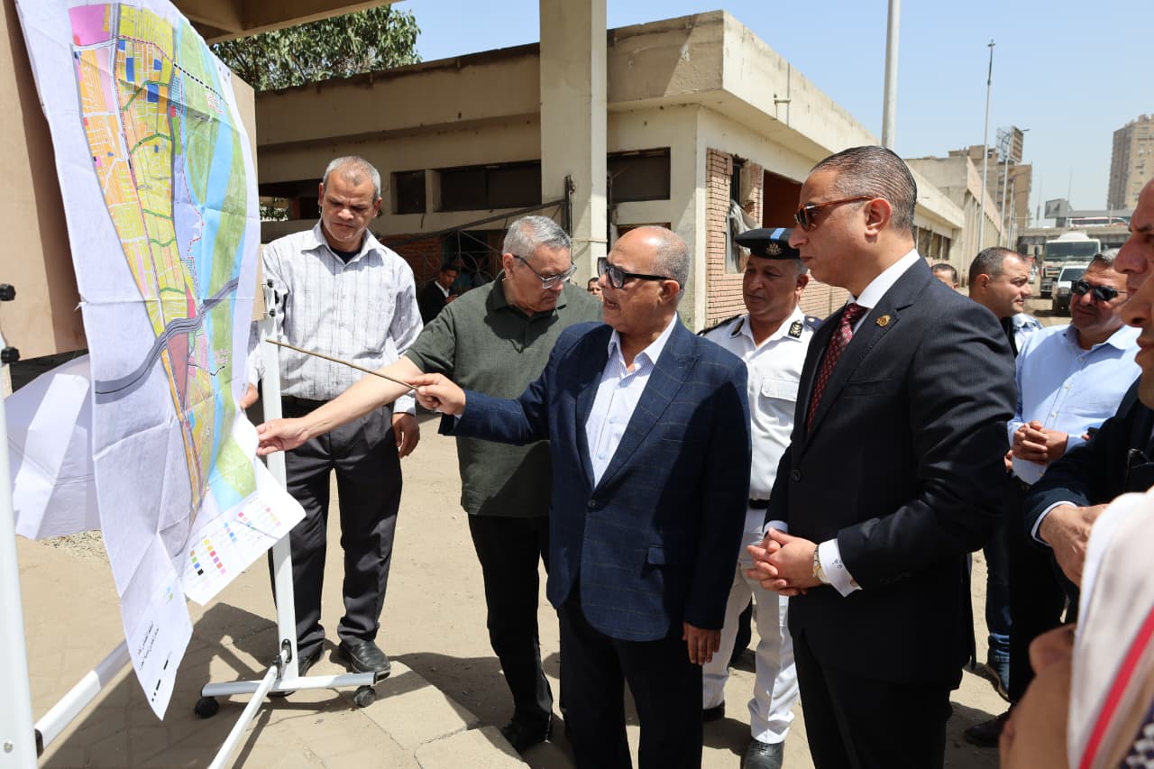 محافظ الجيزة يتفقد أعمال تطوير المدخل الجنوبي لمدينة الجيزة 