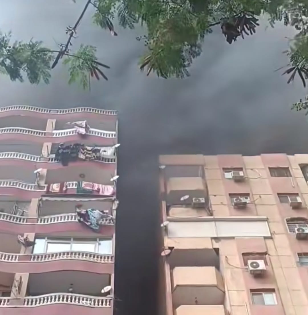 جانب من حريق مدينة نصر