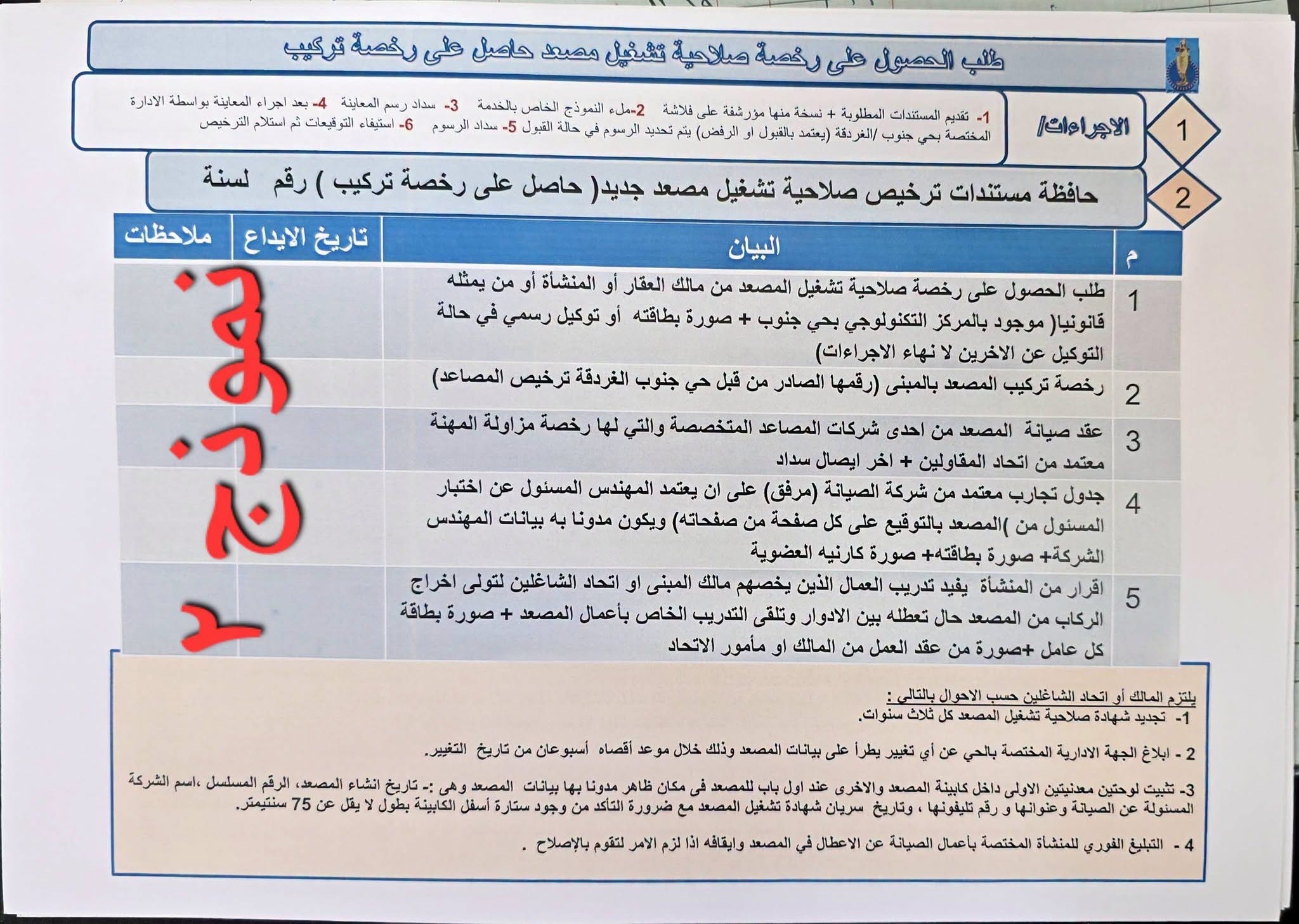  رخصة تركيب وتشغيل المصاعد للعقارات بالغردقة (3)