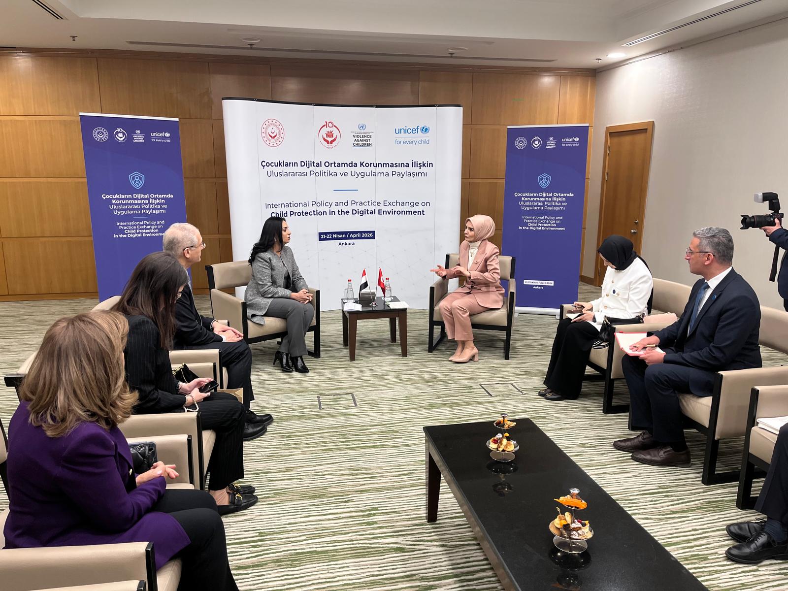 وزيرة التضامن تلتقي وزيرة الأسرة والخدمات الاجتماعية التركية  