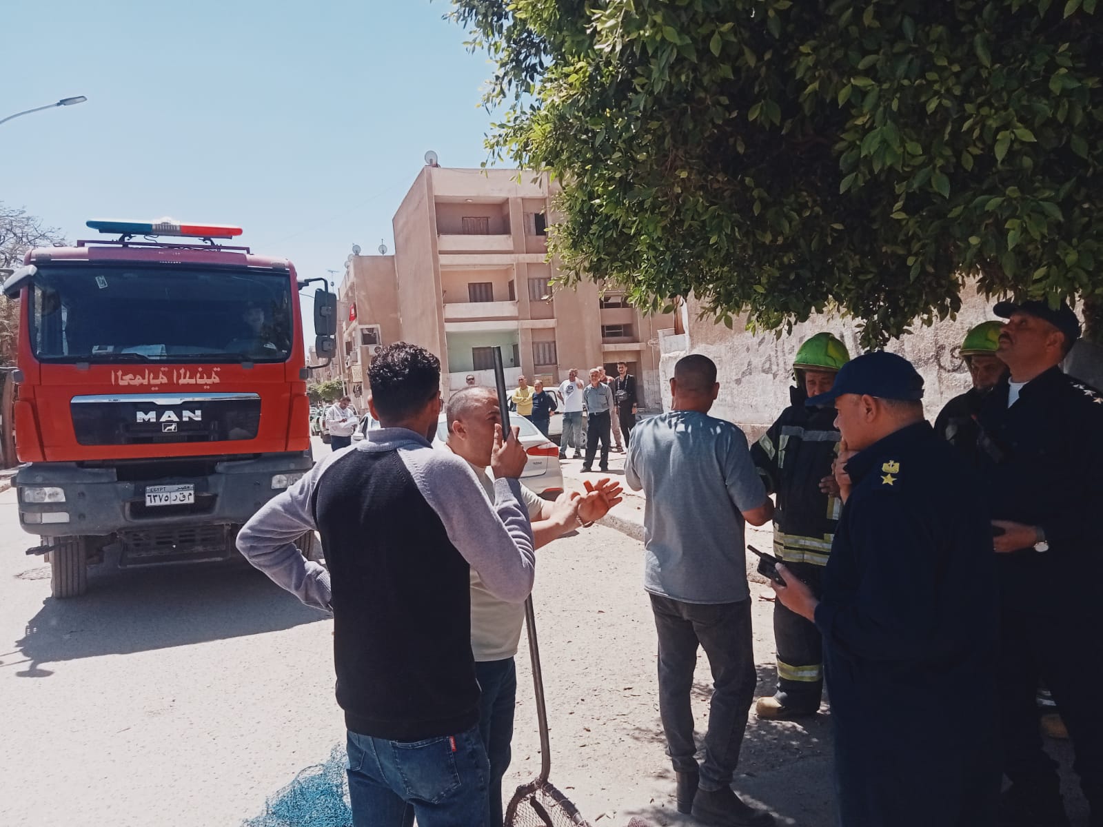 قوات الحماية المدنية تساعد في عملية ضبط القرد