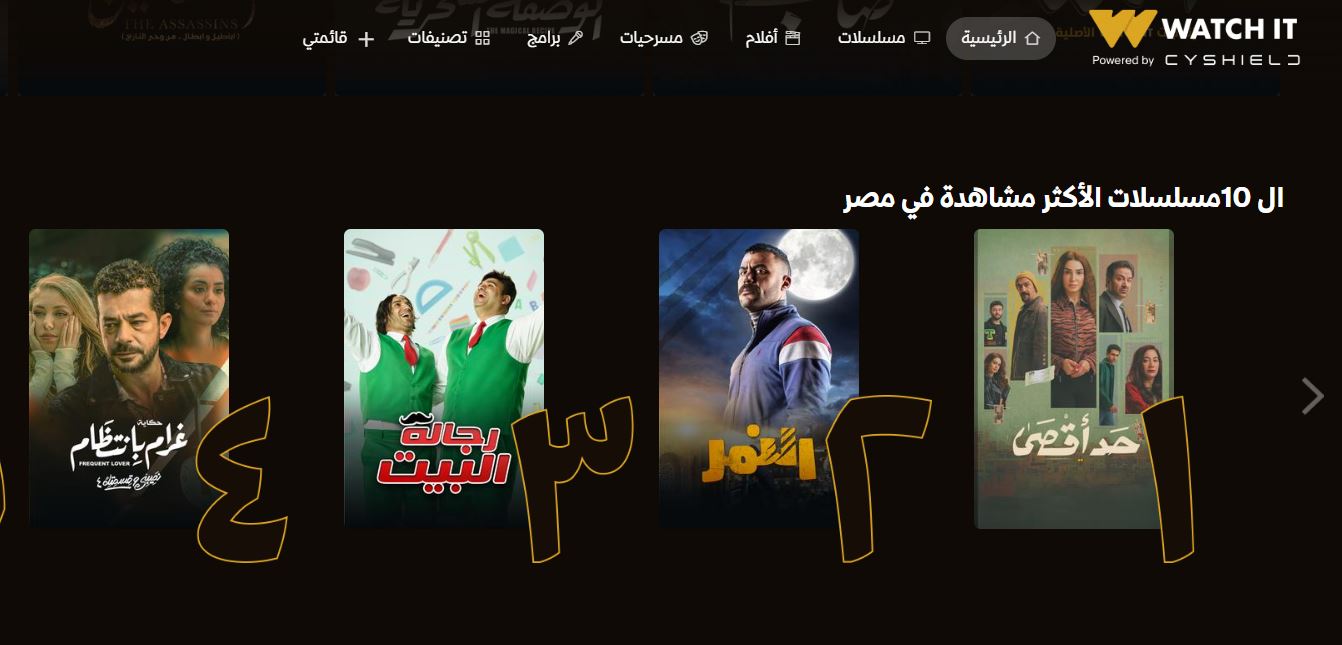 قائمة المسلسلات على واتش ات