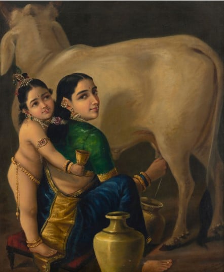 لوحة للفنان الهندى راجا رافى فارما لوحة للفنان الهندى راجا رافى فارما