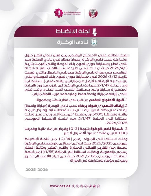 بيان الاتحاد القطري