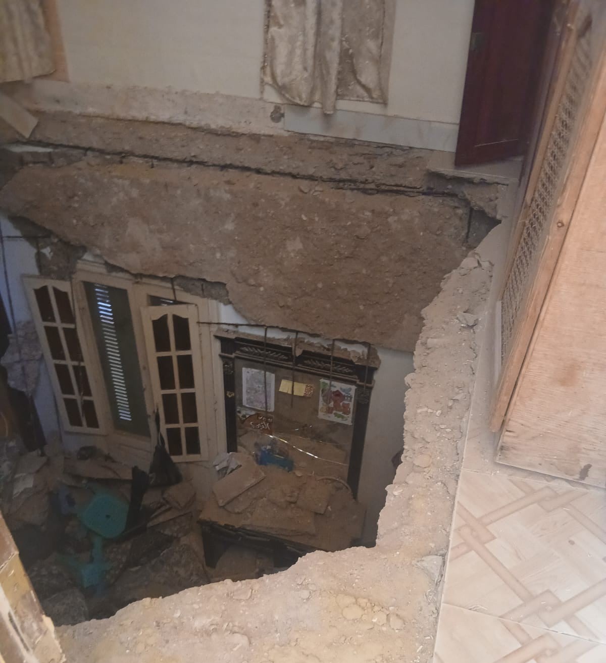 سقوط غرفة بعقار في الإسكندرية