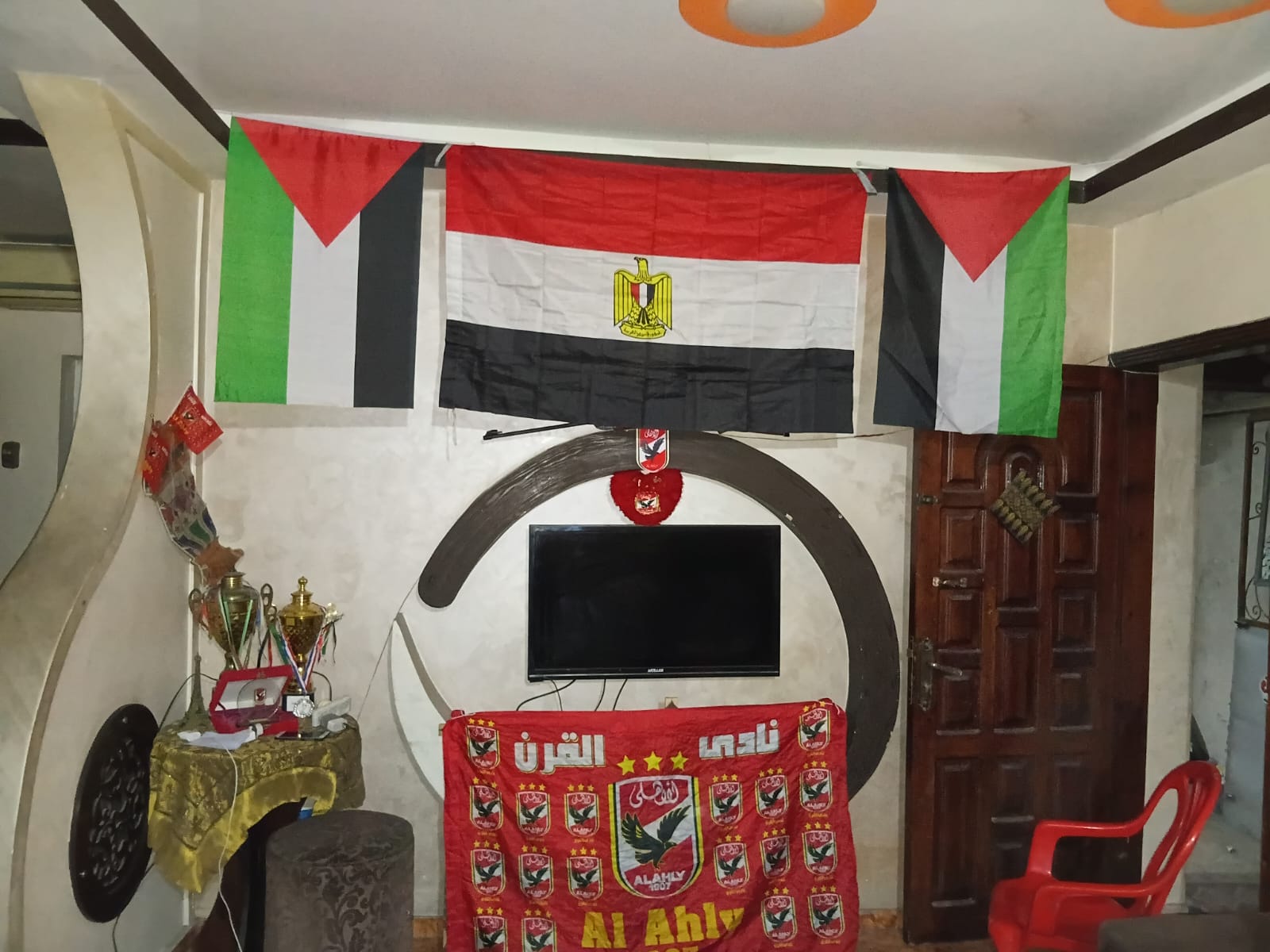 علم مصر وفلسطين والنادى الأهلى
