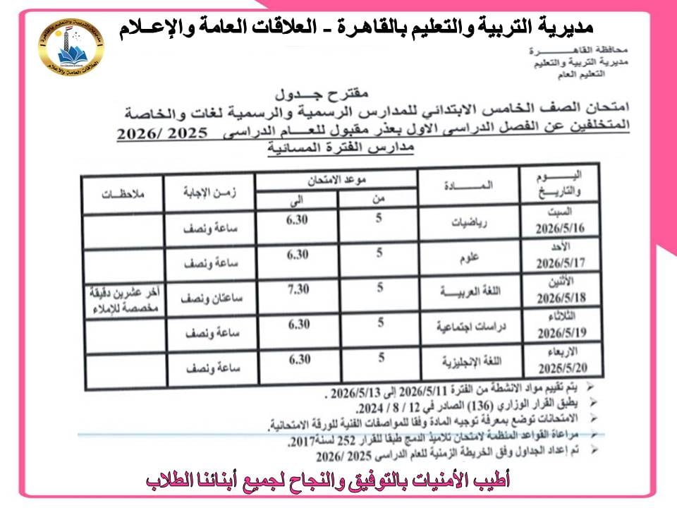 امتحانات الفصل الدراسي الثاني بالقاهرة (11)