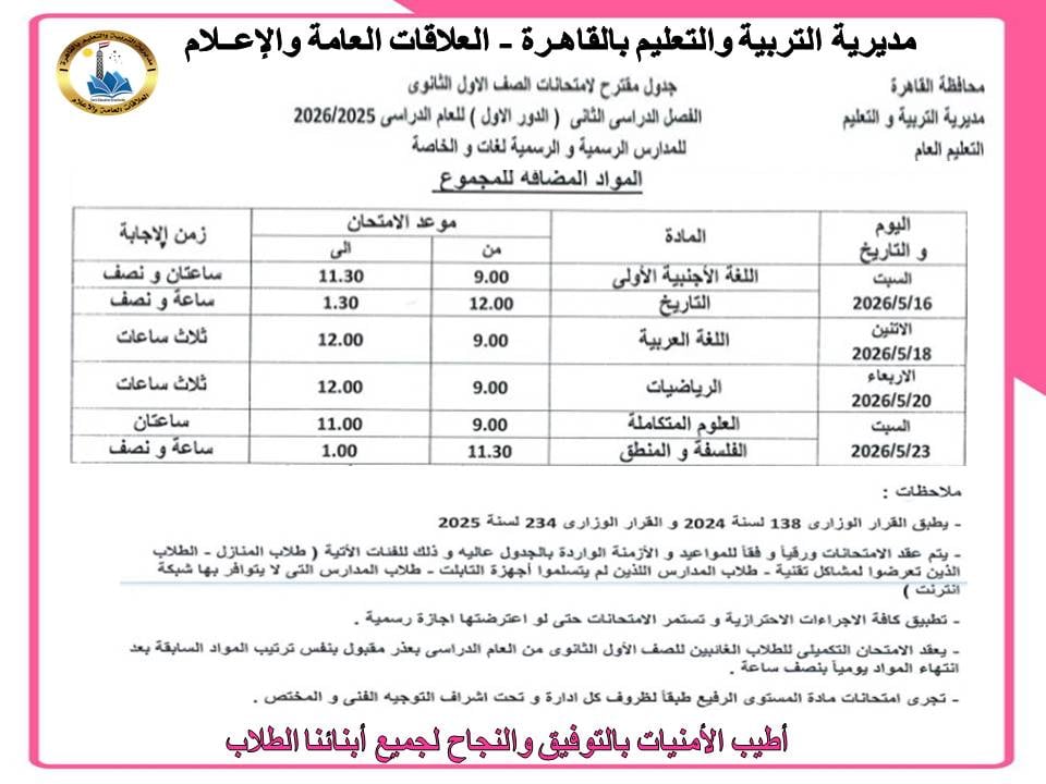 امتحانات الفصل الدراسي الثاني بالقاهرة (20)