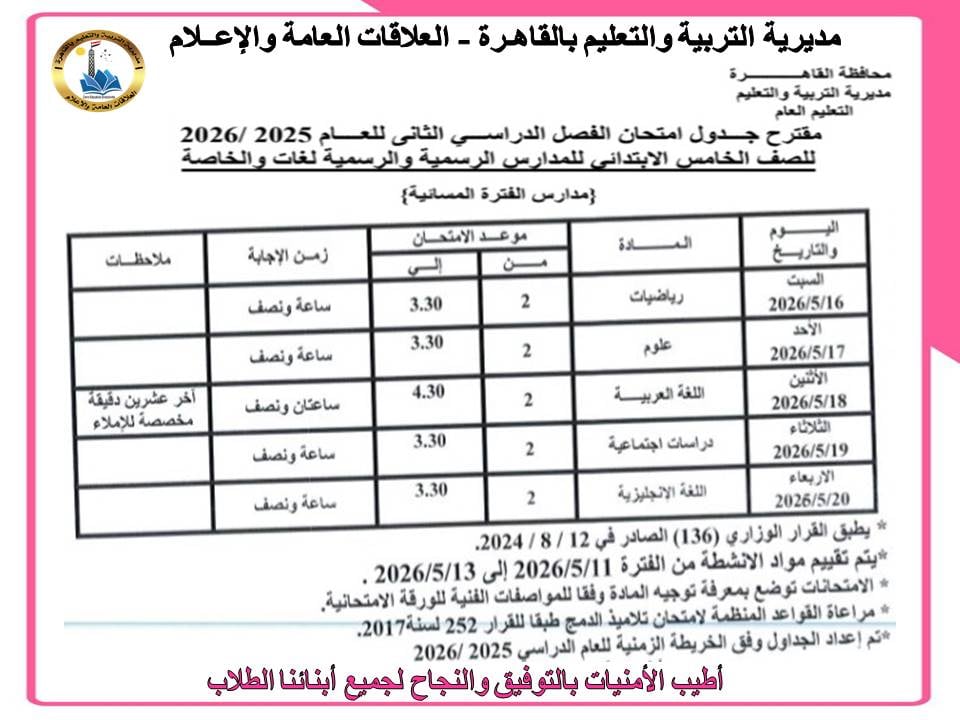 امتحانات الفصل الدراسي الثاني بالقاهرة (9)