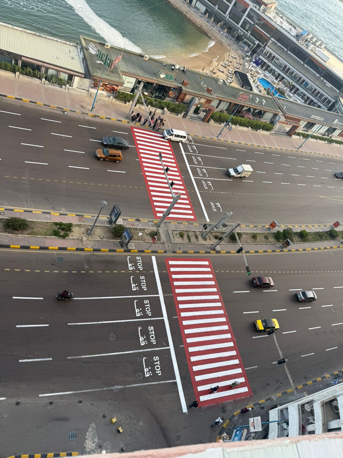 أعمال تطوير طريق كورنيش اسكندرية