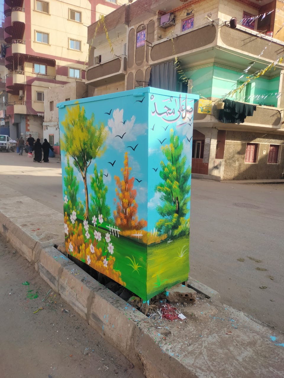 الحوامدية تجمل أكشاك الكهرباء بالشوارع (4)