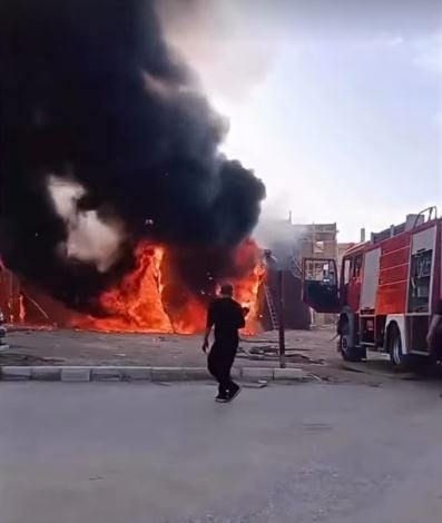 لحظة اندلاع الحريق