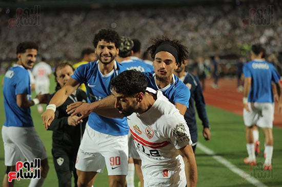 فرحة لاعبي الزمالك في لقاء سيراميكا