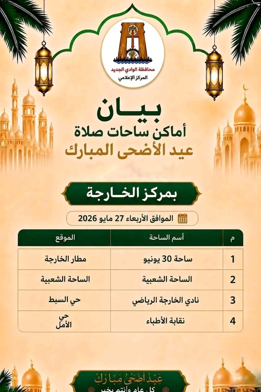 ساحات ومساجد صلاة عيد الاضحى فى الوادى الجديد (2)