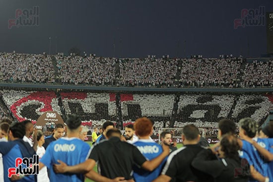 لاعبو الزمالك قبل انطلاق لقاء سيراميكا