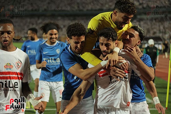 فرحة الزمالك بهدف في مرمي سيراميكا