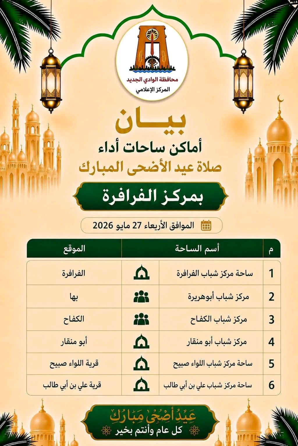 ساحات ومساجد صلاة عيد الاضحى فى الوادى الجديد (4)