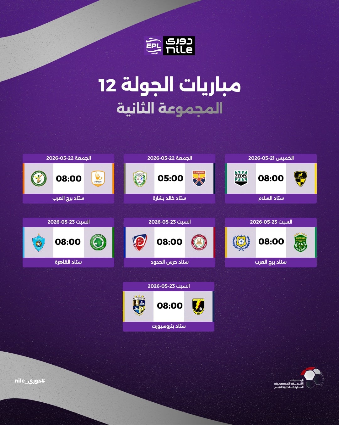 موعد مباريات الجولة الـ12