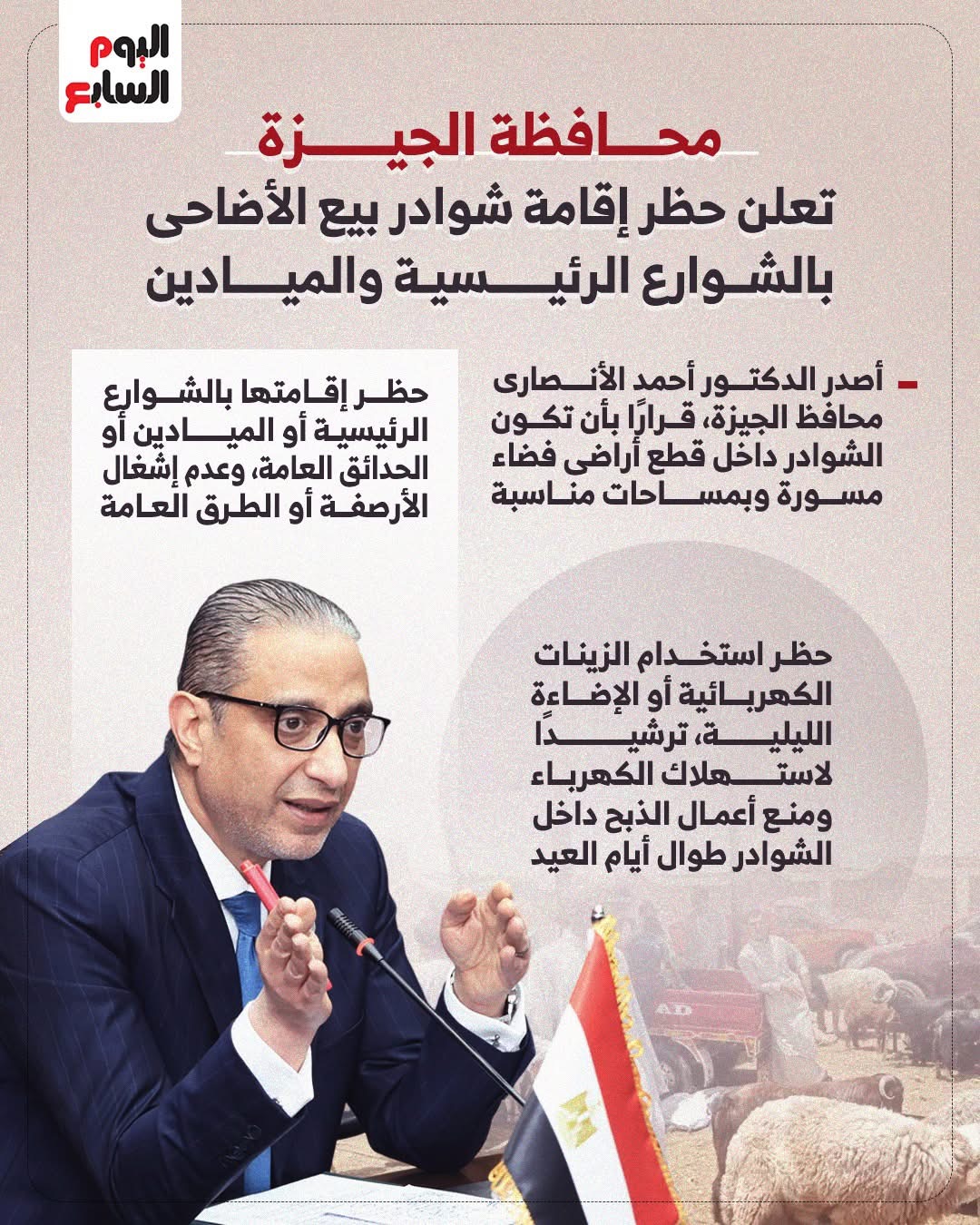 حظر إقامة شوادر بيع الأضاحى بالشوارع الرئيسية والميادين 