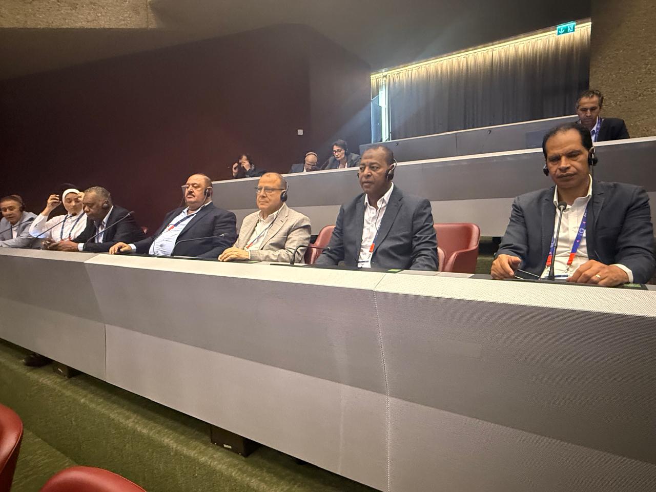 جانب من وفد مصر العمالى فى مؤتمر العمل الدولى جانب من وفد مصر العمالى فى مؤتمر العمل الدولى