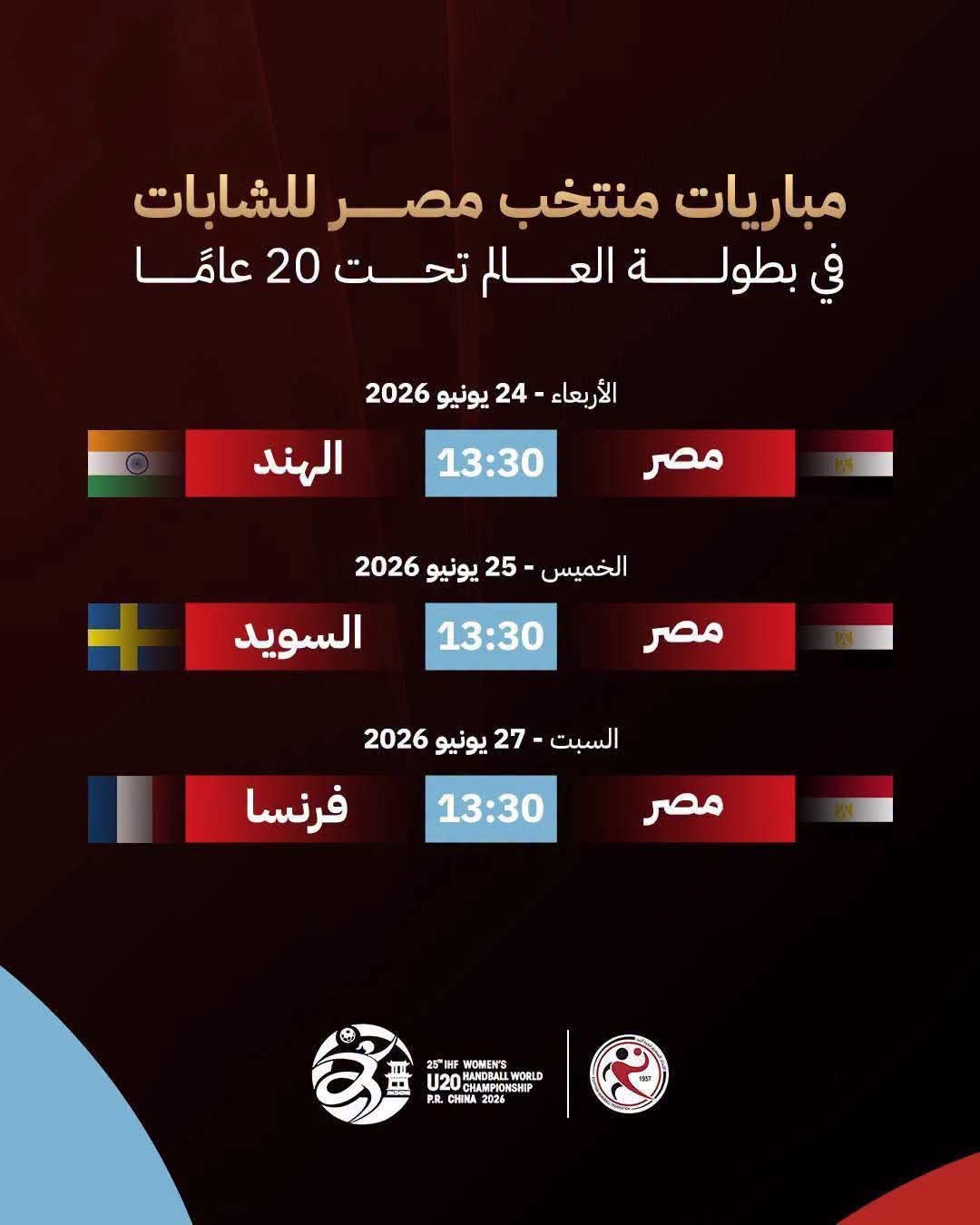 مباريات منتخب مصر فى بطولة العالم لكرة اليد