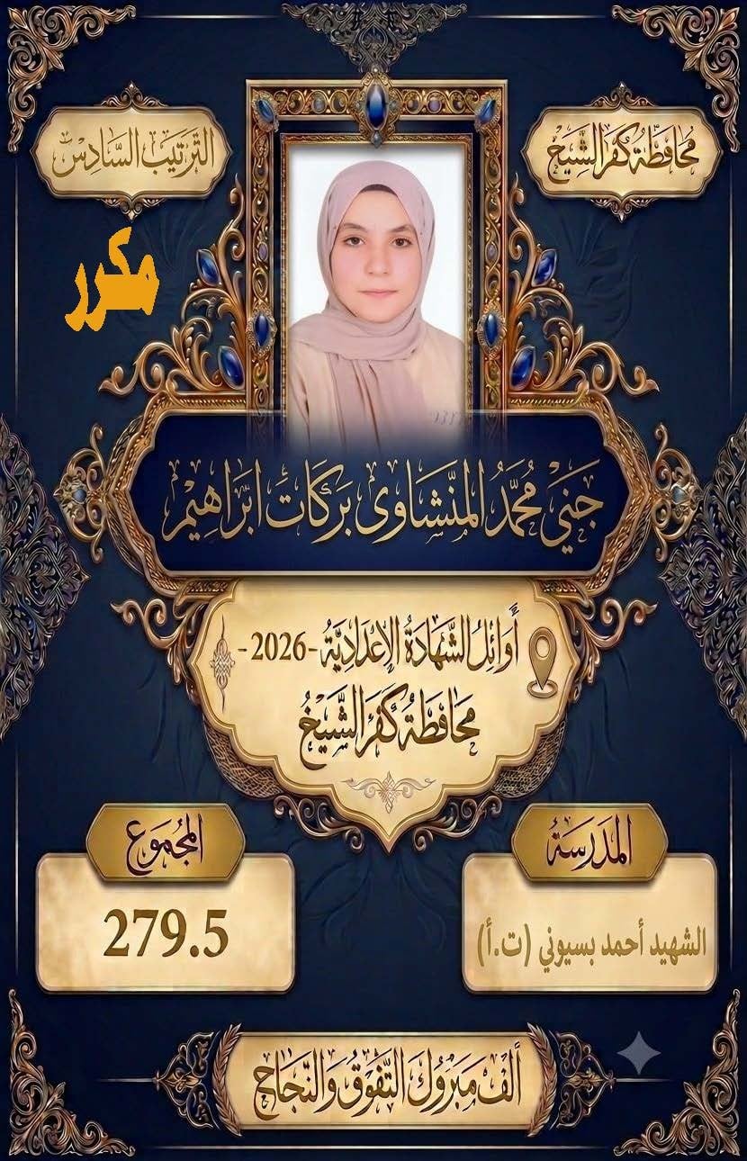 أوائل الشهادة الإعدادية بكفر الشيخ (7)