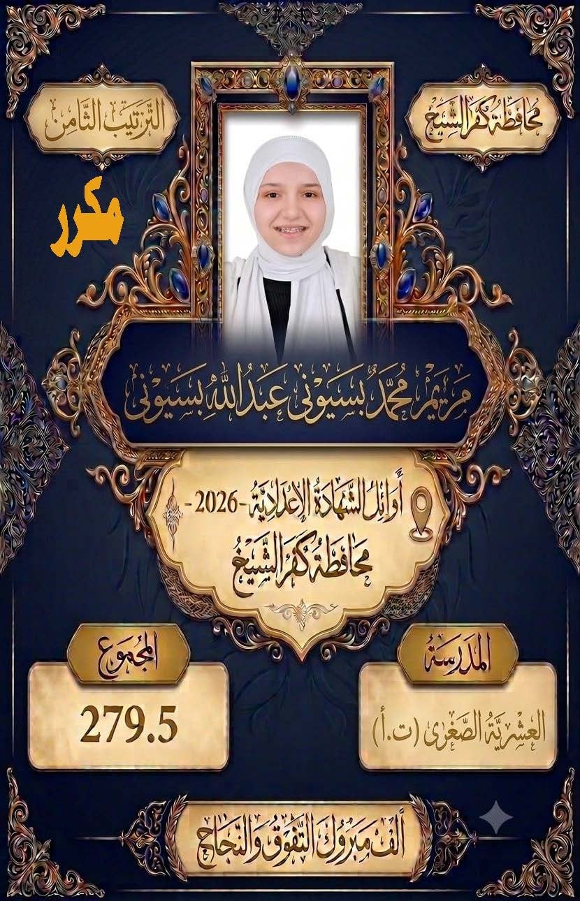 أوائل الشهادة الإعدادية بكفر الشيخ (9)