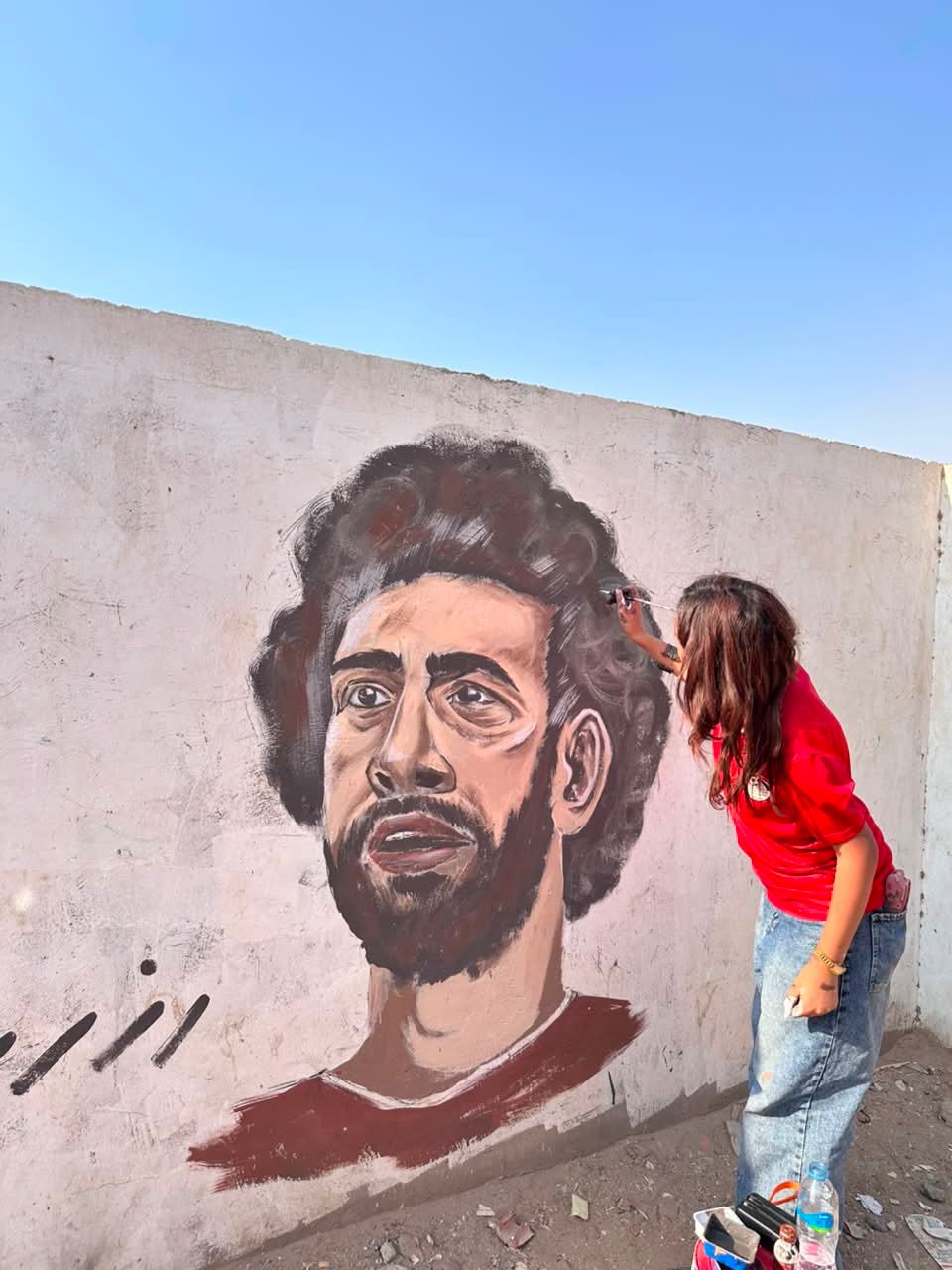 جدارية لمحمد صلاح في مدينة العياط
