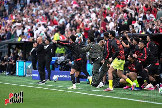 احتفال دكة منتخب مصر
