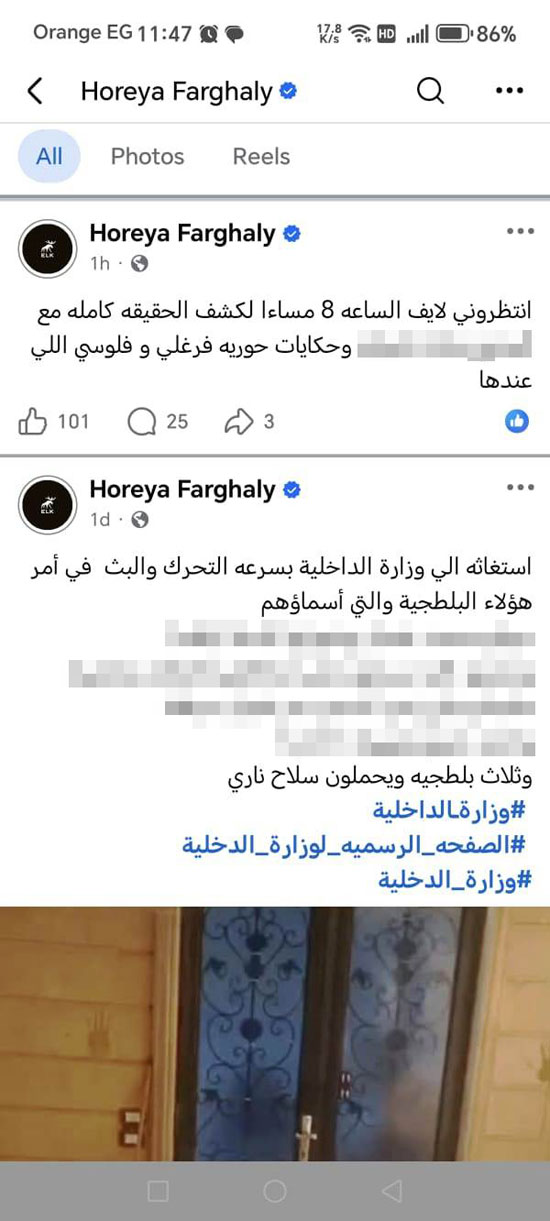 حساب حورية فرغلى