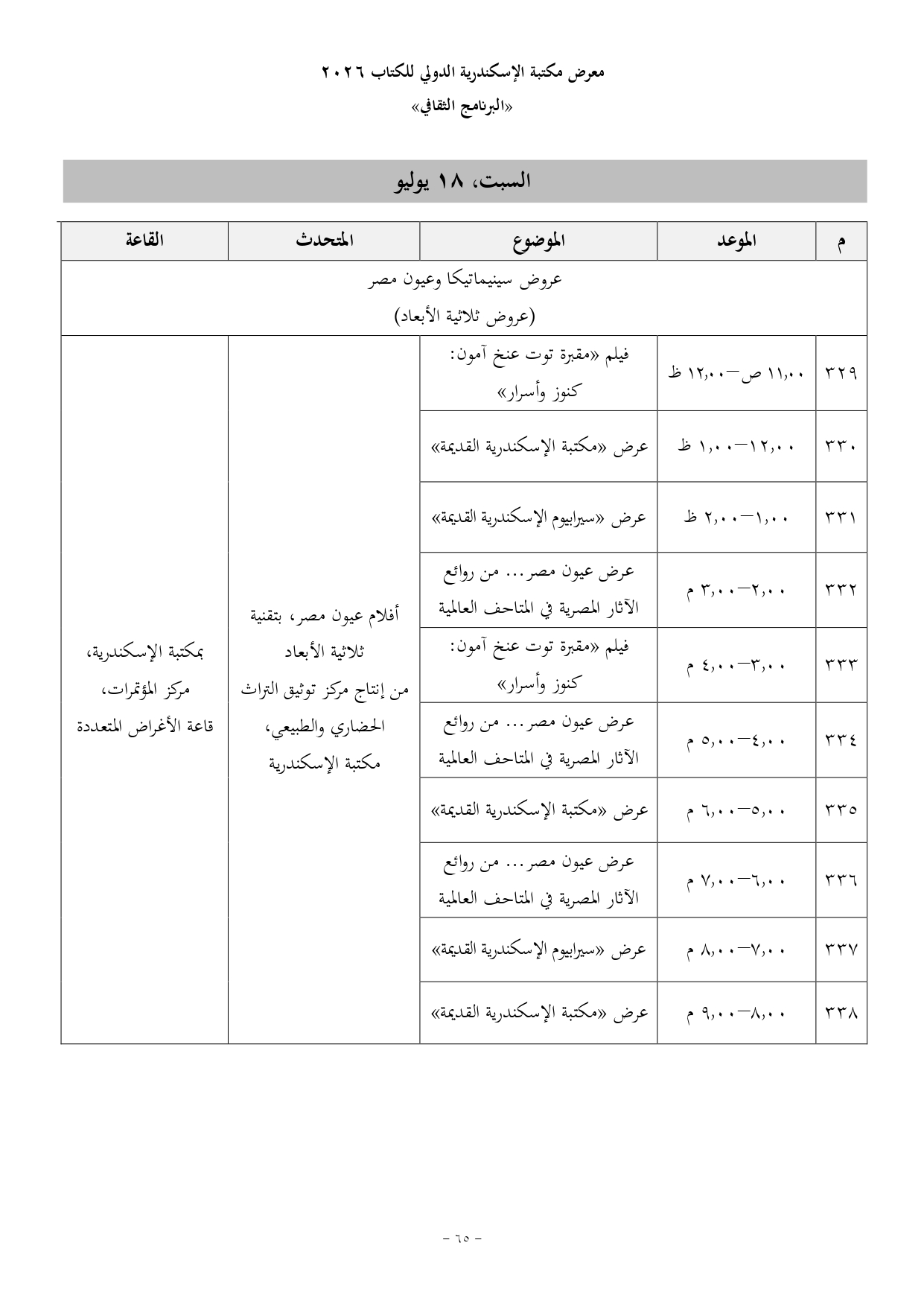 برنامج معرض مكتبة الاسكندرية (6)