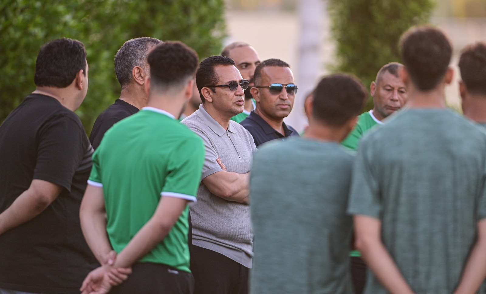 أحمد سلامة بصحبة حمزة الجمل المدير الفنى للإتحاد السكندرى