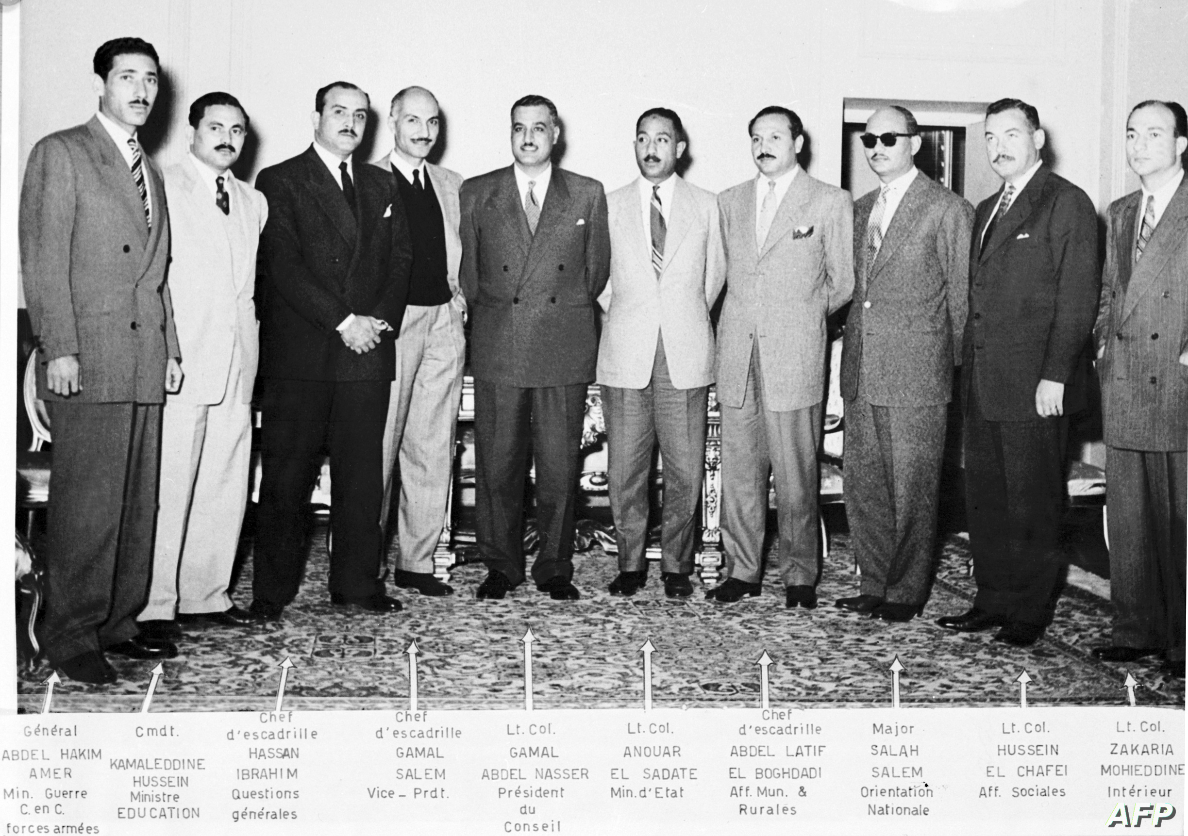 زكريا محى الدين مع جمال عبد الناصر والسادات