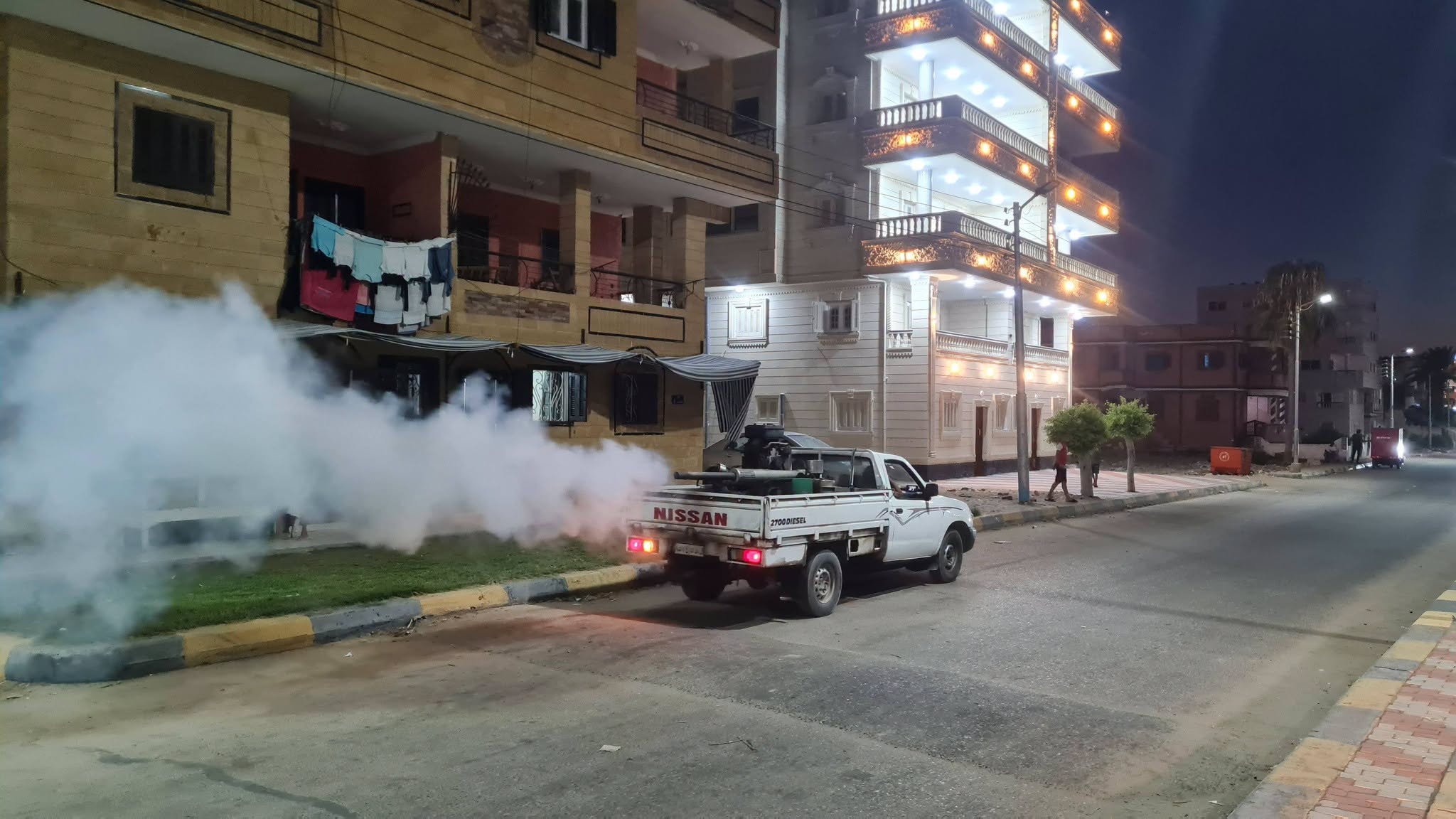 حملة صحية للقضاء علي الباعوض والحشرات الطائرة بمصيف بلطيم