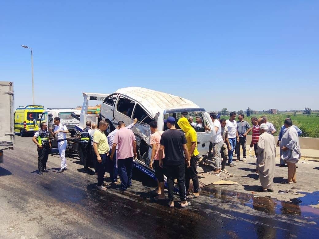 جانب من الحادث بطريق كفر الشيخ المحلة